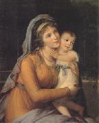 VIGEE-LEBRUN, Elisabeth Countess A S Stroganova and Her Son (san 05) oil on canvas